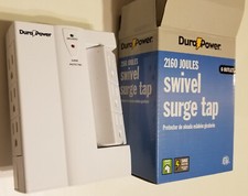 DuraPower 2160 Joules swivel surge protector tap 6 outlet, bright white