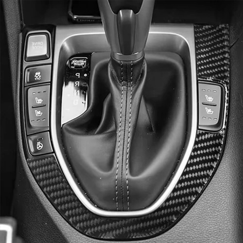 Cubierta de moldura de tira exterior de cambio de marchas de fibra de carbono para Hyundai Veloster JS 2019-2022 - Imagen 8 de 14