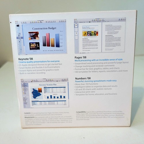 Apple iWork '08 Office Software Suite Mac - Vendita al dettaglio - Foto 2 di 9
