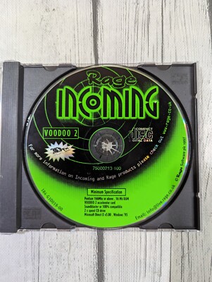 Incoming (1997 PC-CD ROM Game Voodoo 2 3D FX) Rage Software Disc Only