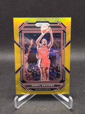 2023 Panini Prizm WNBA #100 Sheryl Swoopes Gold Prizm 02/10 Houston Comets SP