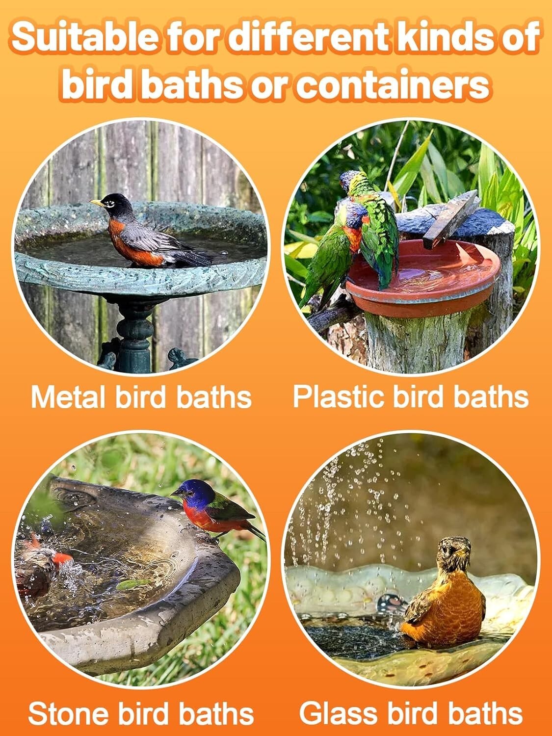 Bird Bath Heater for Outdoors in Winter 48 W Birdbath Deicer with