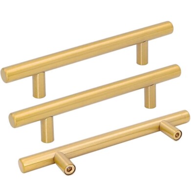 25 Pack Kitchen Cabinet Handles 4in Gold Cabinet Pulls Brushed Brass
