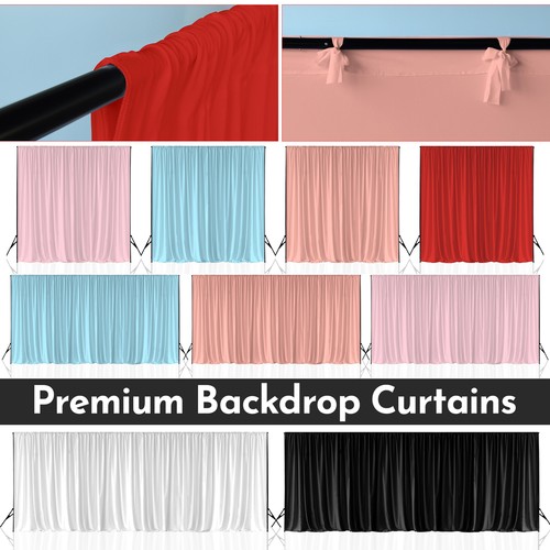 Polyester Backdrop Drapes Curtain Reusable Birthday Wedding Ceremony Party Decor