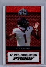 Kyron Drones 2024 Leaf Football 1/1 Pre Production Proof