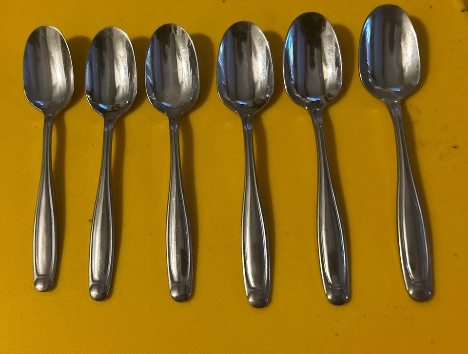 6 Teaspoons 6 1/4” Oneida Alexandria 18/0 Stainless Flatware Discontinued - Image 3 of 4