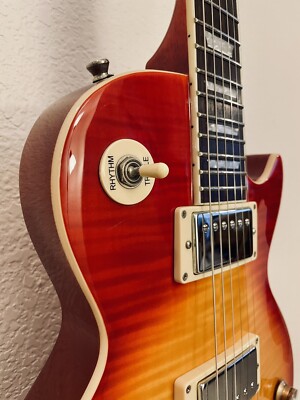 Blitz By Aria Po II Les Paul Guitar Cherry Sunburst Flame