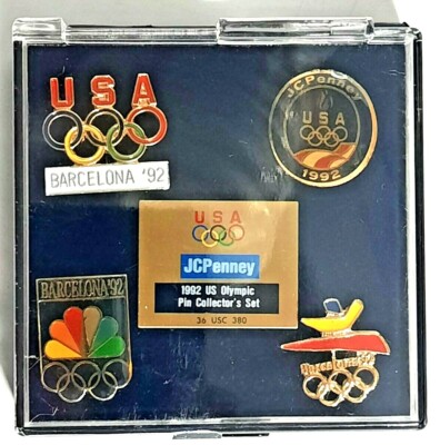 Vintage JC Penny 5 pin set BARCELONA 1992 Olympic collector pins pre-owned