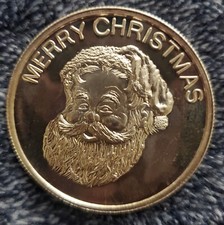 1 Troy Oz .999 G.S.M Santa Merry Christmas Happy New Year Fine Silver Round 49.49 per troy oz