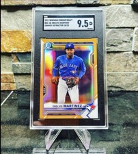 2021 Bowman Chrome Draft Prospect Orelvis Martinez /25 Orange Refractor SGC 9.5