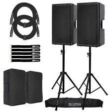 RCF ART 945-A 15" Digital Active Powered Speakers Pair w Covers Stands