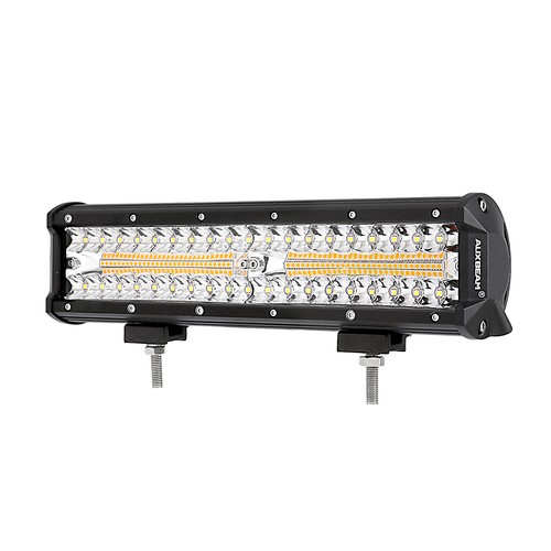 AUXBEAM 12 inch White&Amber Flash Strobe LED Work Light Bar for Jeep Wrangler JK - Picture 11 of 12