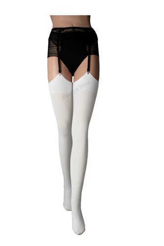 Plain Top Stockings size S - 4XL Microfibre 40 den or 60den Suspender Stockings - Picture 6 of 26