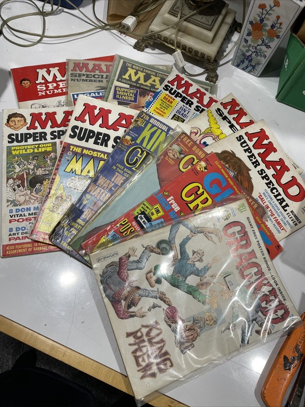 Mad & Cracked Magazine Lot Of 12 From The 70s Parody - Great Find