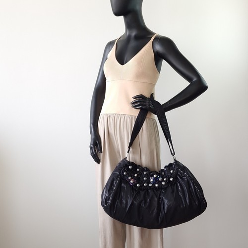 CUSTO BARCELONA SLOUCHY SHOULDER BAG EMBELLISHED ADJUSTABLE STRAP MAGNETIC - Picture 2 of 16