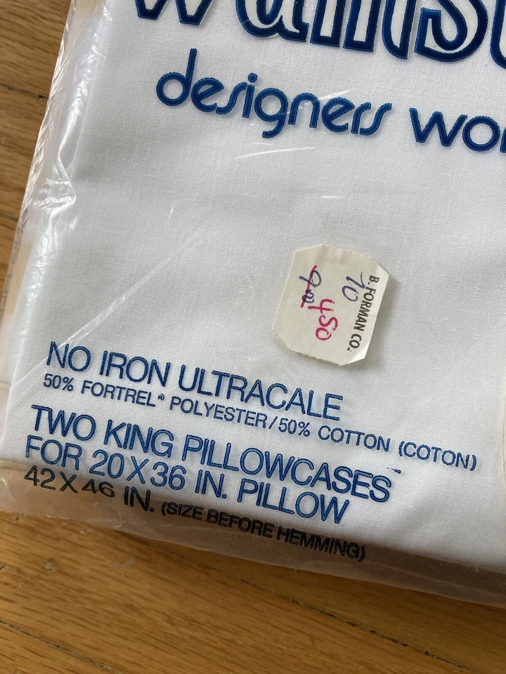 Vtg Wamsutta Christian Dior King 2 Pillow cases Queen Flat Sheet monogram - Image 2 of 4