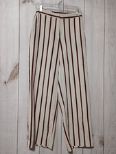 Vince Camuto Pants Ladies 4 Cream Maroon Wide Leg