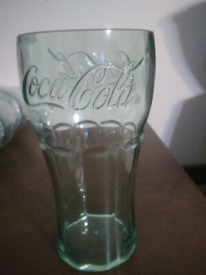 Four Coca Cola Drinking Cups Plastic Tumbler Glasses Jade Green 16oz  New