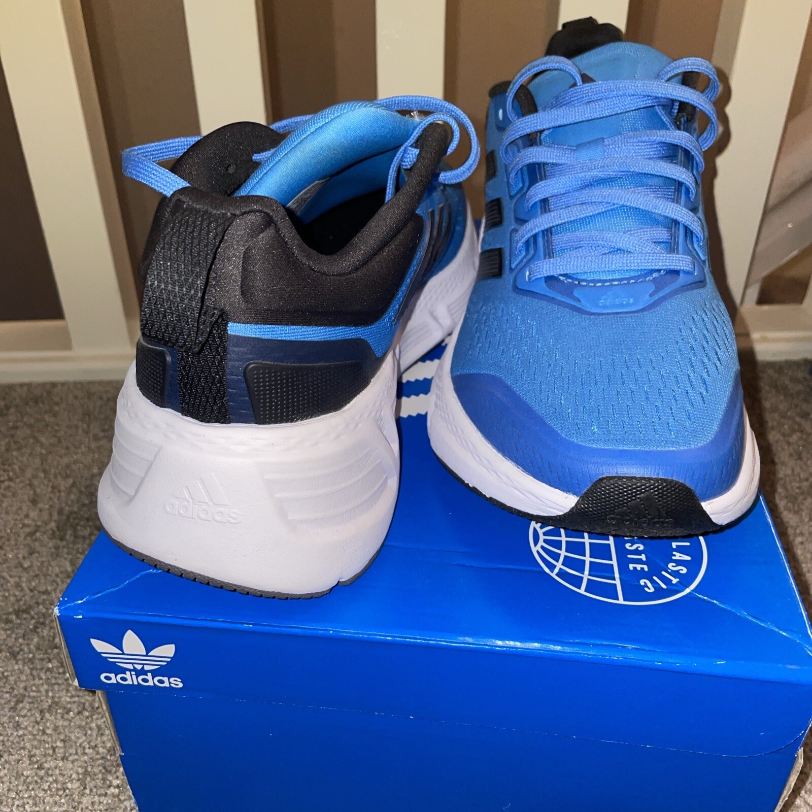 Adidas bounce trainers blue size 8 eBay