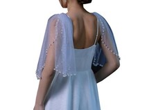 Women's 2 Pcs Short Tulle Shoulder Cape Veil Short Bridal Veil Decoration for...