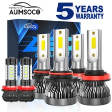 H11+H11+9005 LED Headlight Hi/Low Beam Fog Light Bulbs Conversion Kit Cold White