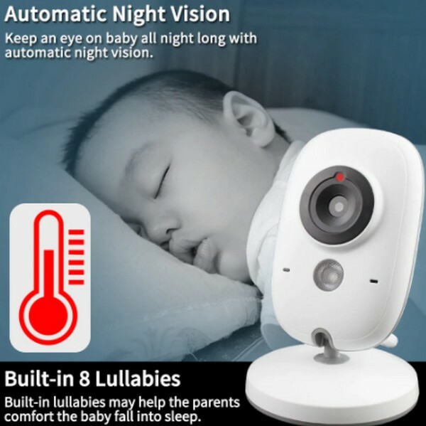 Baby Monitor Security Cameras Wireless Video Night Vision Temperature Monitoring-image