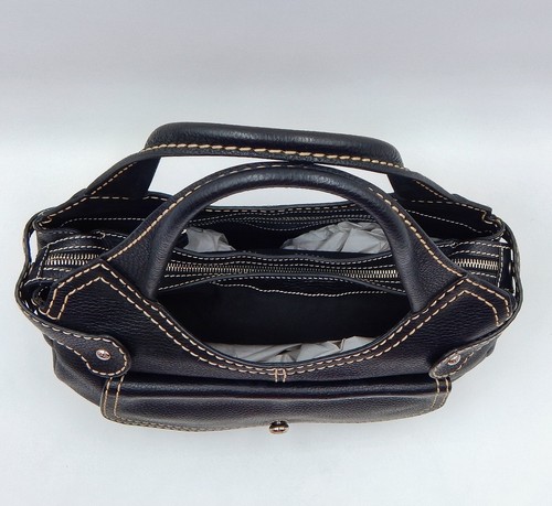 Tod's Schultertasche schwarz Baguette Handtasche Kiesel Leder Knopfleiste Tasche - Bild 7 von 11