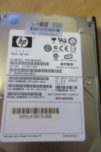 HP 504334-001 504062-B21 2.5" 146GB 15K SAS Dual Port Hot-Plug Hard Drive HDD - Image 3 of 4