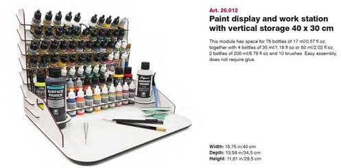 Vallejo VERTICAL PAINT DISPLAY AND WORK STATION 40×30 cm - 26012 - Picture 2 of 3