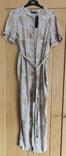 M&S Cotton Floral Belted Jumpsuit UK 10 Reg