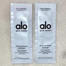 2x Alo Yoga Glow System Skincare Enzyme Facial Cleanser Sample .1oz, 3ml Each