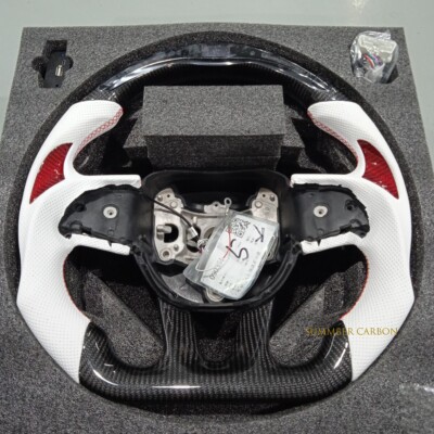 LED Carbon Fiber Steering Wheel W/Thumb Grips Fit Dodge Challenger SRT 2015+