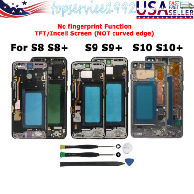 For Samsung S10 Plus S8 Plus S9 S9+ Incell/TFT LCD Digitizer Display Touch Frame