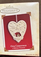 2005 Hallmark Keepsake Ornament Our Christmas Milestone Anniversary w/ Card NOS