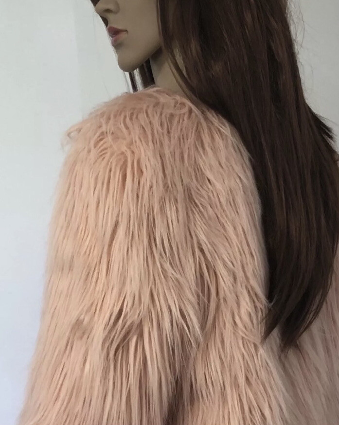 BRITTA PINK SHAGGY FAUX FUR COAT UK 12 RRP £158.00 eBay