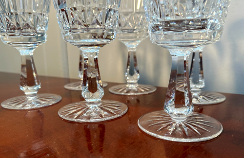 Vintage 6er Set Waterford Kristall Kylemore Wasserkelche/Weingläser IRLAND - Bild 9 von 15