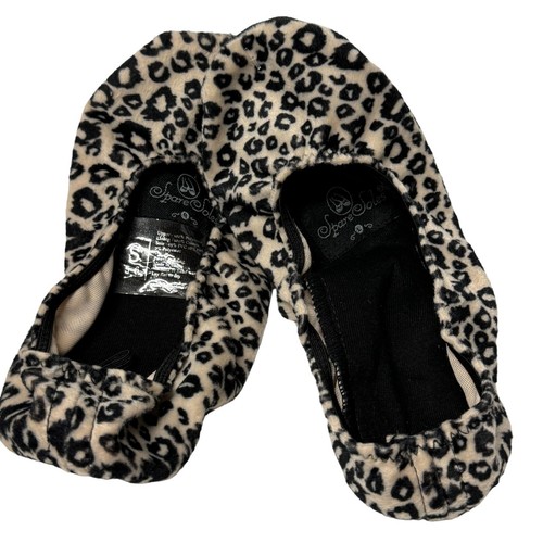 Ersatzsohlen faltbare flache Schuhe Damen 5-6 S Leopardenmuster passende Handgelenktasche - Bild 2 von 9