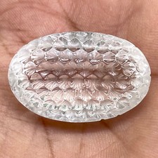 80 Cts Natural White Quartz 33.5x21.6mm Oval Dazzling Custom Cut Loose Gemstone