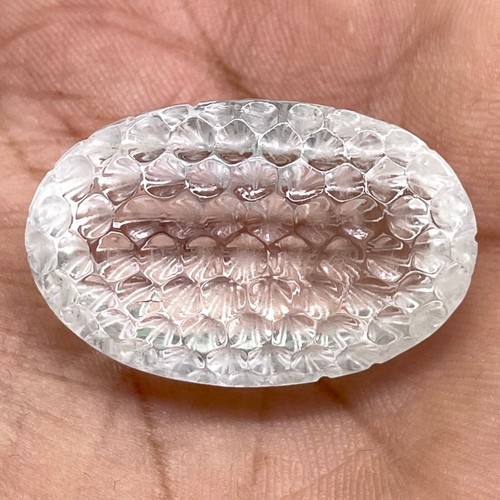 45,25 Cts Quarzo Bianco Naturale 30x19mm Ovale Abbagliante Taglio Personalizzato Gemma Sciolta - Foto 2 di 21