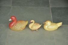 3 Pc Vintage Colorful Fine Celluloid Duck Figurine , Japan