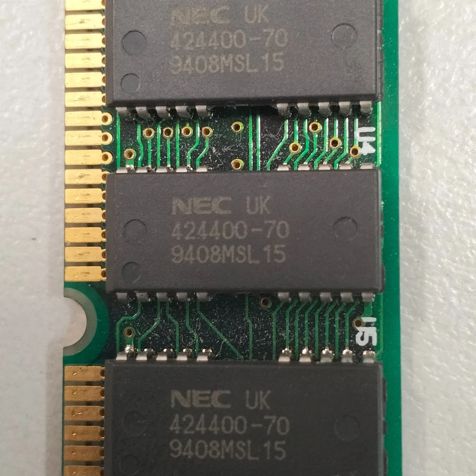 NEC 4MB FPM-RAM 70ns non-ECC 72-pin PS/2 SIMM 424400-70 9408MSL15 μPD424400-70 - Image 2 of 4