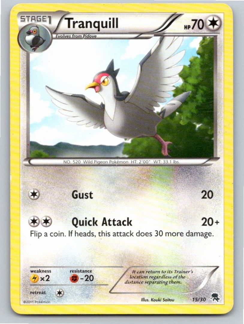 POKEMON TRANQUILL BW TRAINER KIT: EXCADRILL & ZOROARK 15/30 C NM A63703 FREE S&H