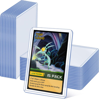 15 Pack Top Loads for Cards 3''X4'' Hard Plastic Card Sleeves Baseball Card Protec