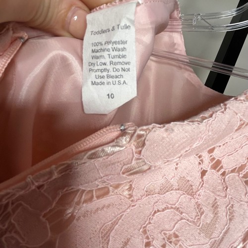 Toddlers & Tulle Girls Pink Lace Party Dress Bow Back Size 10 Sleeveless - Picture 5 of 5