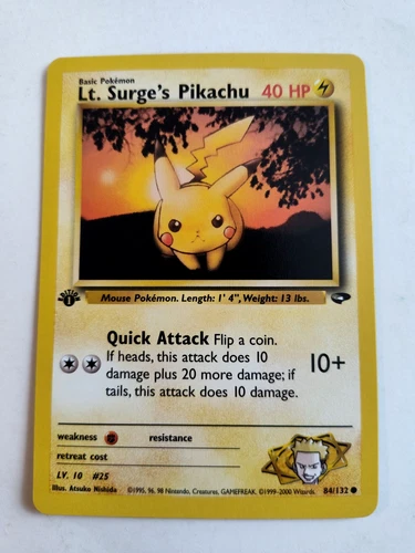 2000 Pokemon TCG Gym Challenge 1st Edition Pikachu #84/132 - NM
