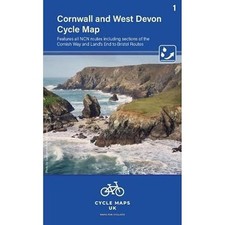 Cornwall &amp West Devon Cycle Map 1 (Cycle Maps UK) by Cycle Maps UK | 2022
