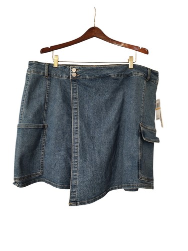 Pantalón corto Tinseltown para mujer azul denim envolvente sintético talla grande 24 W lavado medio - Imagen 2 de 8