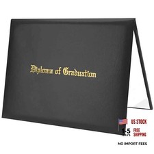 Smooth Imprinted Diploma of Graduation Certificate Cover 8 1/2" x 11" Black
