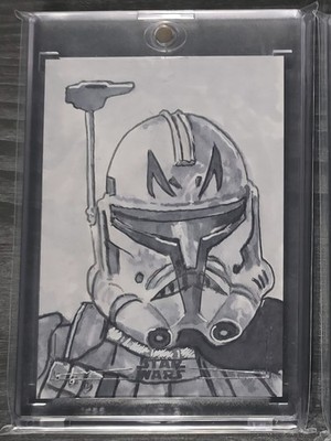Star Wars Topps Captain Rex Silver Sketch Sketch By Phillip Trujillo
