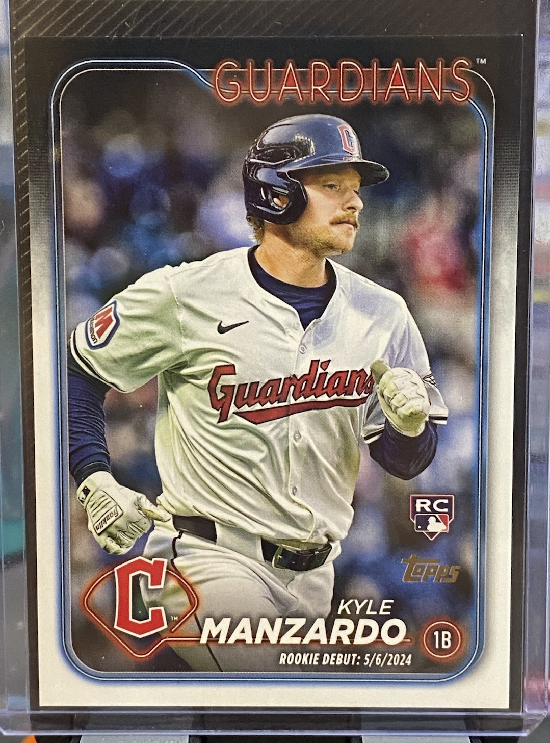 2024 Topps Update Golden Mirror Image Variation Kyle Manzardo #US337 Guardians